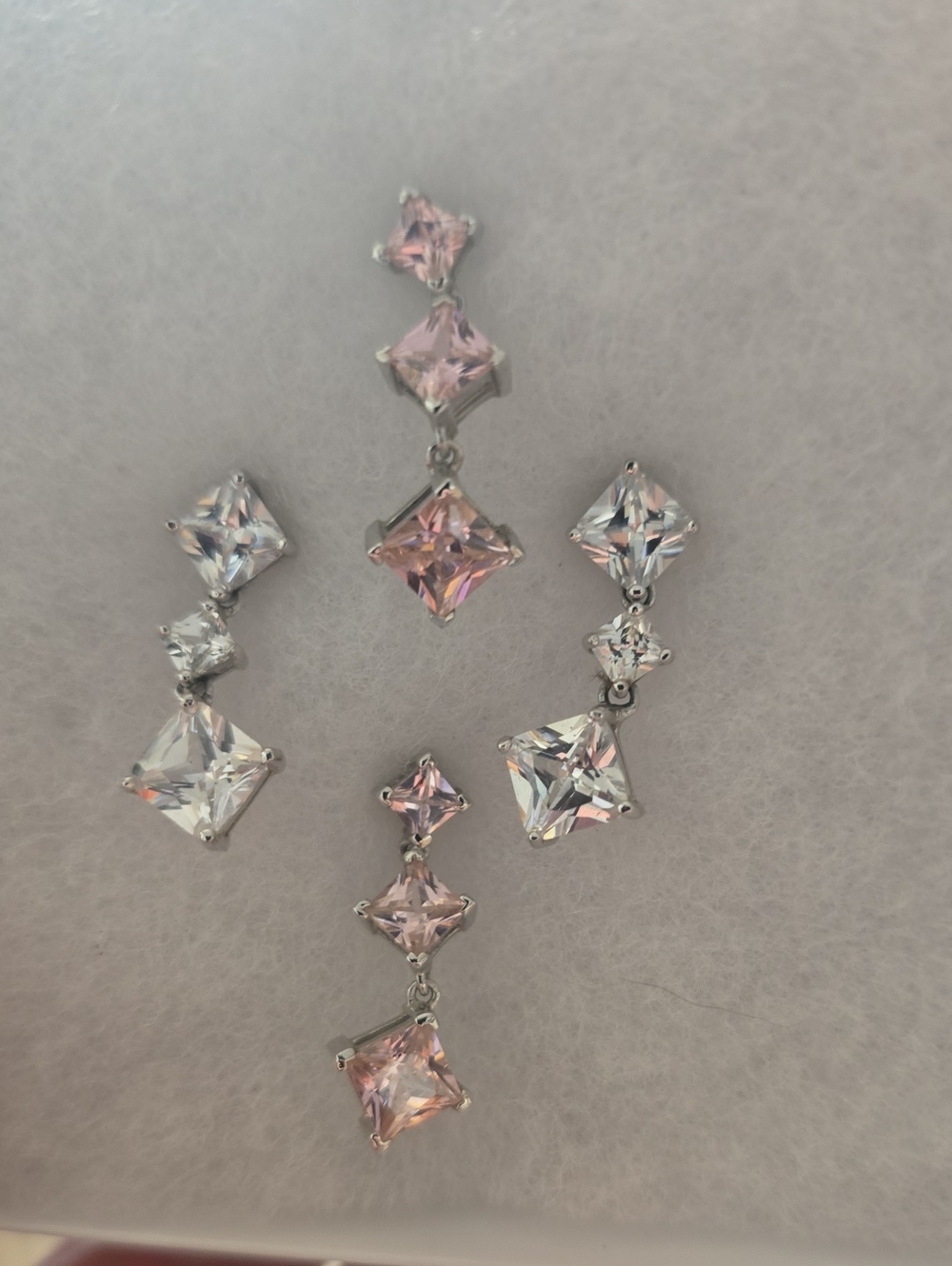 Elegant Pink and Clear Drop Earrings - Women Jewelry